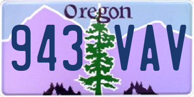 OR license plate 943VAV