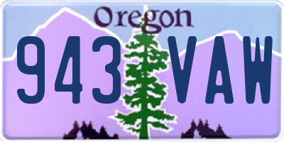 OR license plate 943VAW