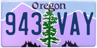 OR license plate 943VAY