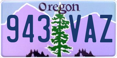OR license plate 943VAZ