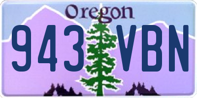 OR license plate 943VBN