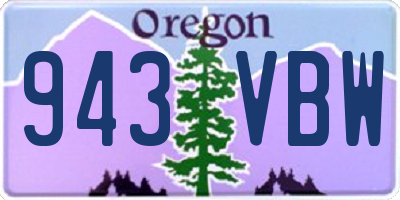 OR license plate 943VBW