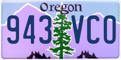 OR license plate 943VCO