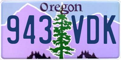 OR license plate 943VDK