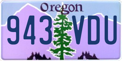 OR license plate 943VDU