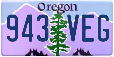 OR license plate 943VEG