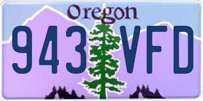OR license plate 943VFD