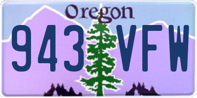OR license plate 943VFW