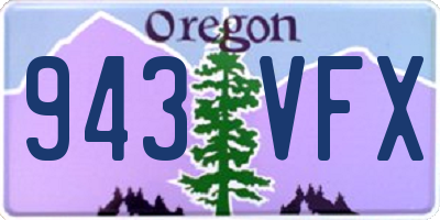OR license plate 943VFX