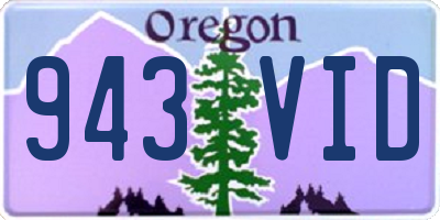 OR license plate 943VID