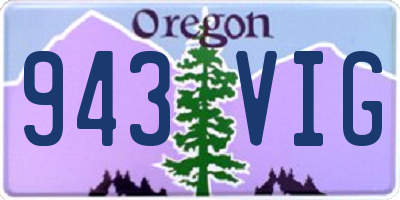 OR license plate 943VIG