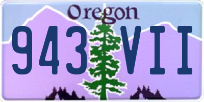 OR license plate 943VII