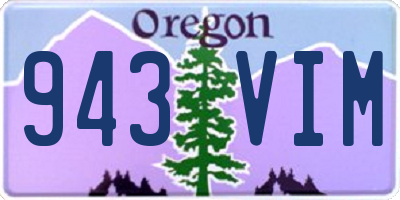 OR license plate 943VIM