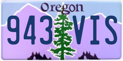 OR license plate 943VIS