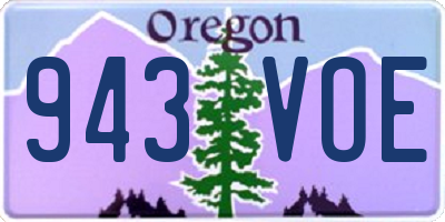 OR license plate 943VOE