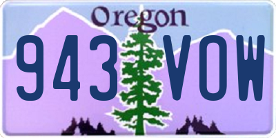 OR license plate 943VOW