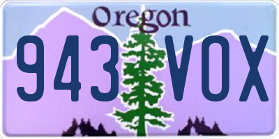 OR license plate 943VOX