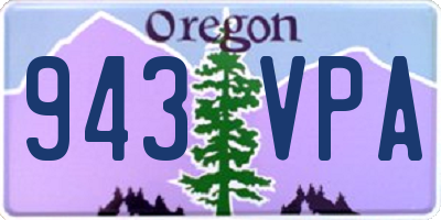 OR license plate 943VPA