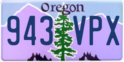 OR license plate 943VPX