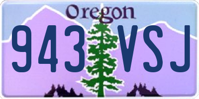 OR license plate 943VSJ