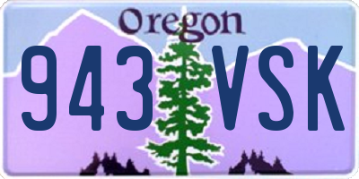OR license plate 943VSK