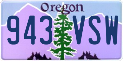 OR license plate 943VSW