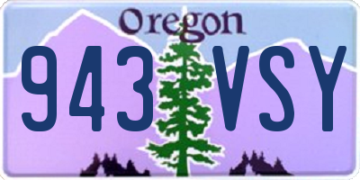 OR license plate 943VSY