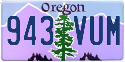 OR license plate 943VUM