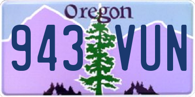 OR license plate 943VUN