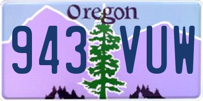 OR license plate 943VUW