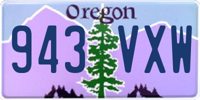 OR license plate 943VXW