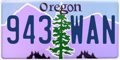 OR license plate 943WAN