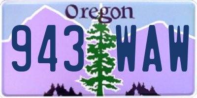 OR license plate 943WAW
