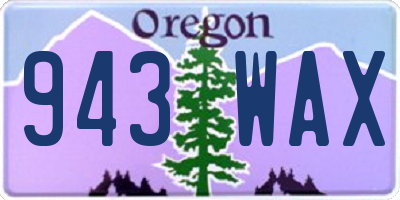 OR license plate 943WAX