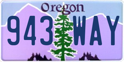 OR license plate 943WAY