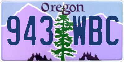 OR license plate 943WBC