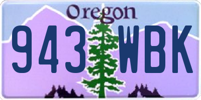 OR license plate 943WBK