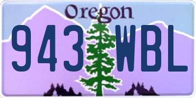 OR license plate 943WBL