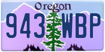 OR license plate 943WBP