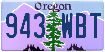 OR license plate 943WBT