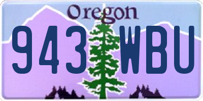 OR license plate 943WBU