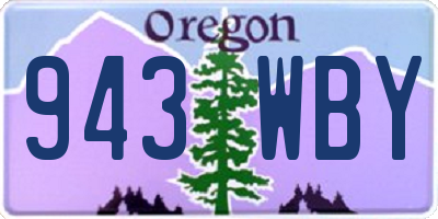 OR license plate 943WBY