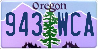 OR license plate 943WCA