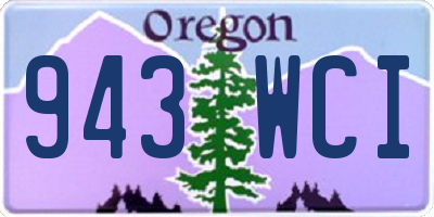 OR license plate 943WCI