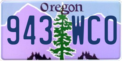 OR license plate 943WCO