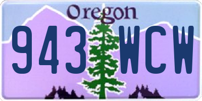 OR license plate 943WCW