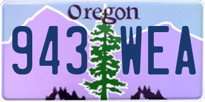 OR license plate 943WEA