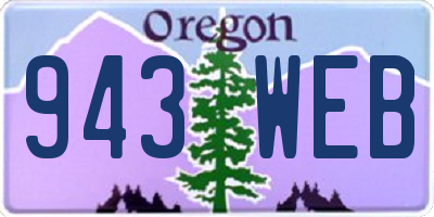 OR license plate 943WEB