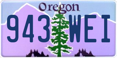 OR license plate 943WEI