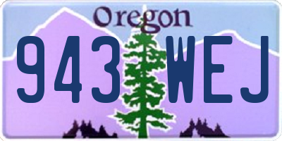 OR license plate 943WEJ